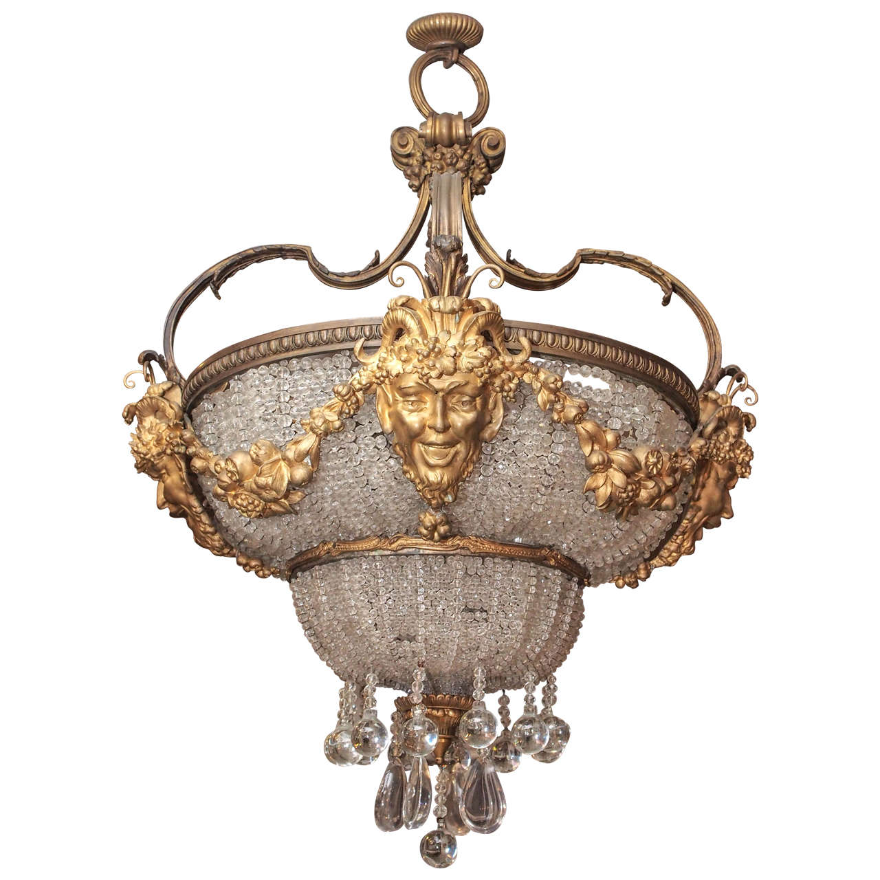 Gilt Bronze and Crystal Beaux Arts Light Fixture at 1stDibs beaux