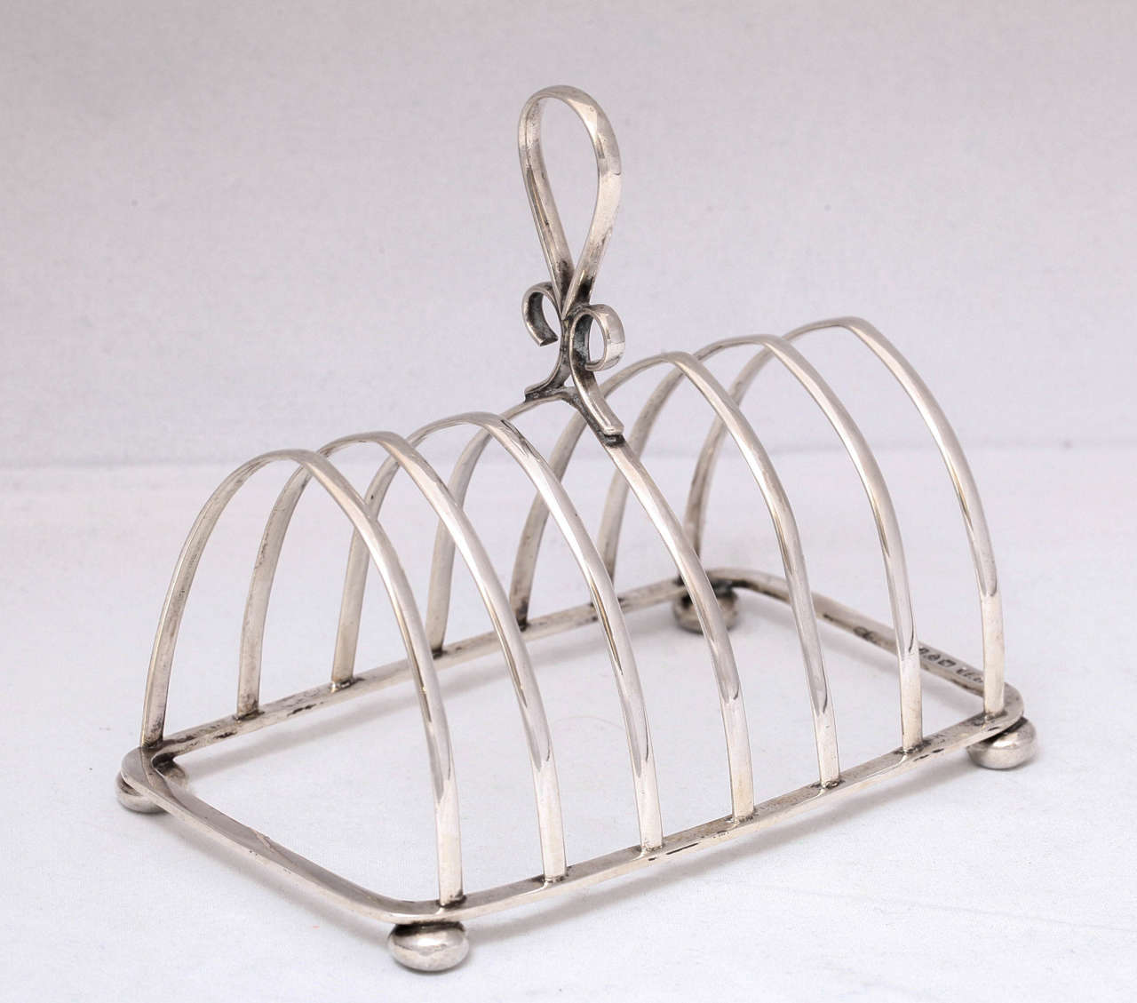 Victorian, sterling silver toast rack on 