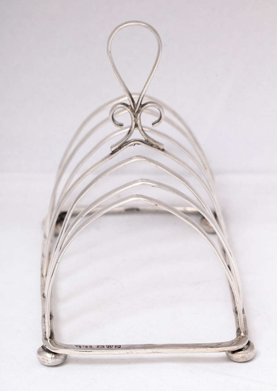English Victorian Sterling Silver Footed Toast Rack