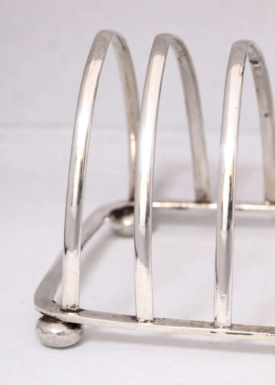 Late 19th Century Victorian Sterling Silver Footed Toast Rack