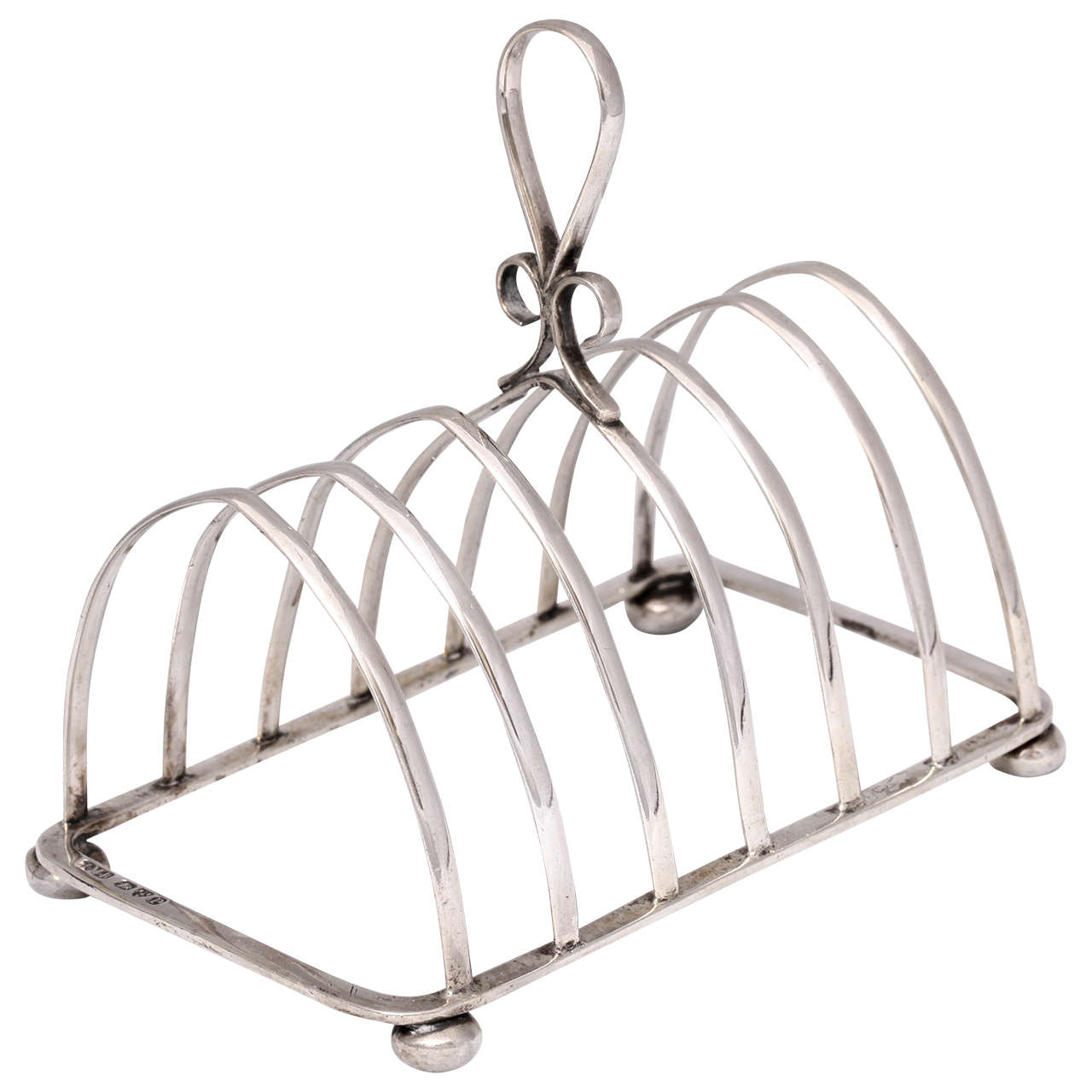 Victorian Sterling Silver Footed Toast Rack