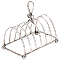 Antique Victorian Sterling Silver Footed Toast Rack