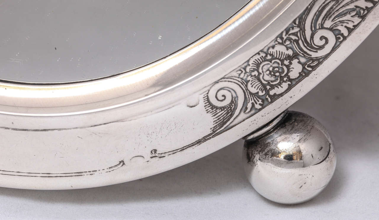 Large, Footed Art Nouveau, Etched Sterling Kerr Table Mirror at 1stDibs
