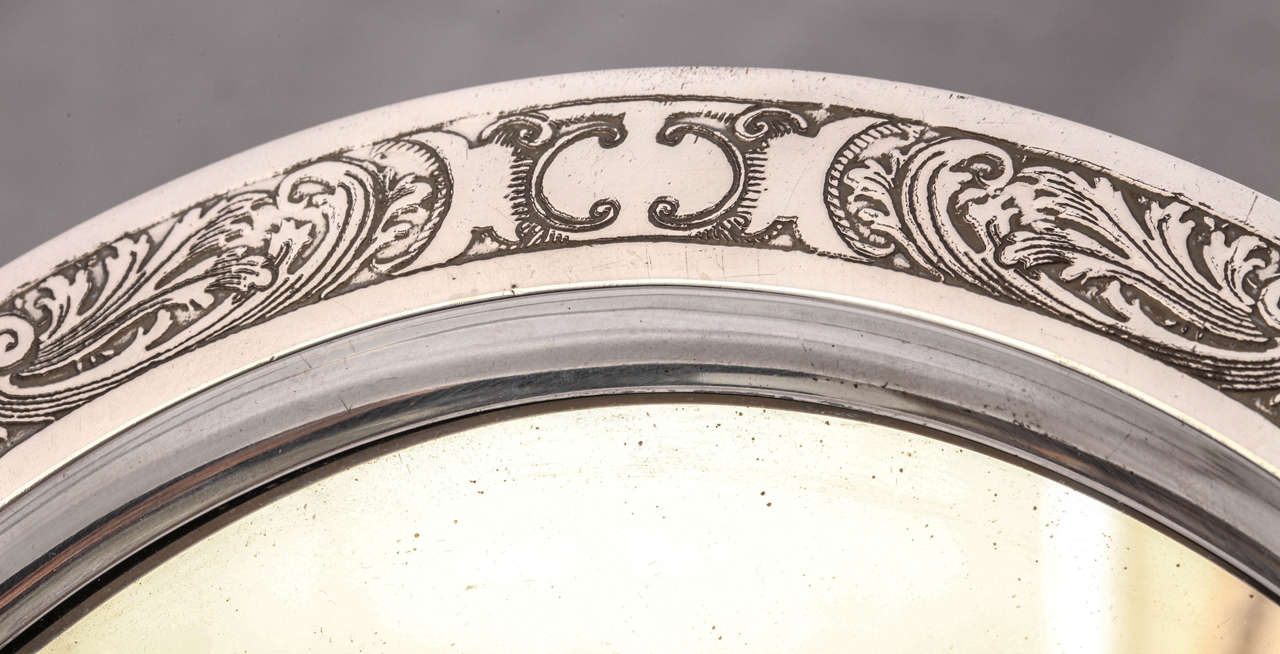 Large, Footed Art Nouveau, Etched Sterling Kerr Table Mirror at 1stDibs