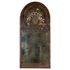 Antique 19th c arched mirror.
