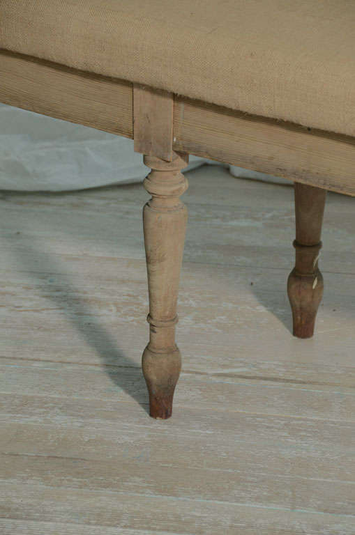 Swedish Extra Long Upholstered Country Bench In Good Condition In Atlanta, GA