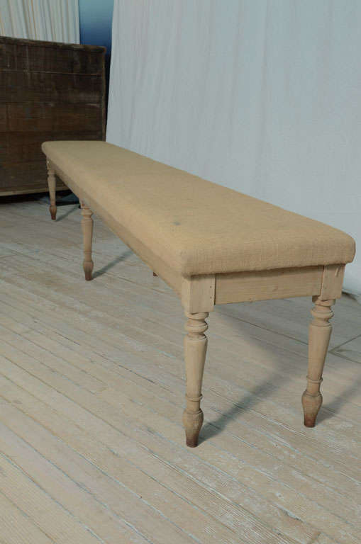 Swedish Extra Long Upholstered Country Bench 1