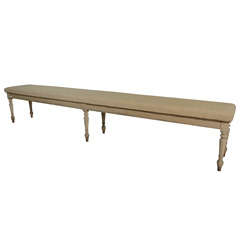 Swedish Extra Long Upholstered Country Bench