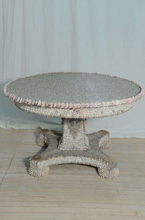 Unique Hand Crafted Shell Table