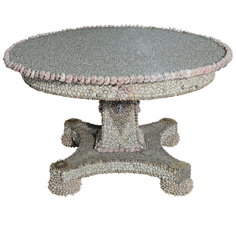 Unique Hand Crafted Shell Table For Sale at 1stDibs