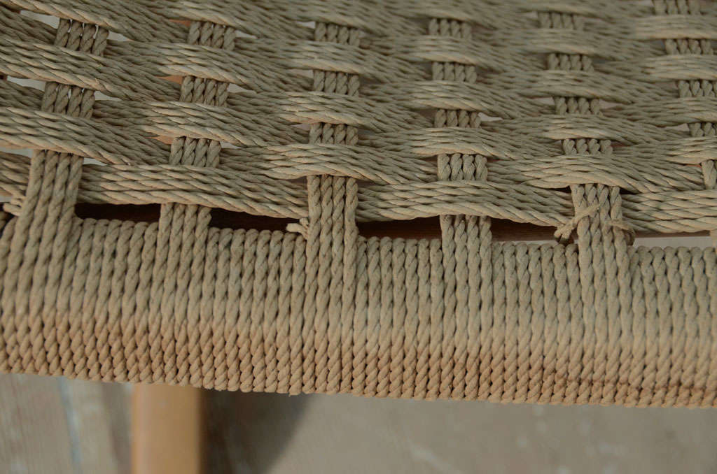 Hans Wegner Style Woven Rope Folding Chair For Sale 2
