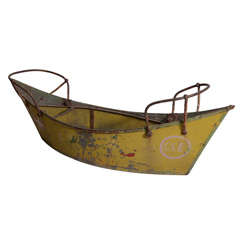 Vintage Yellow Steel Boat from Carousel