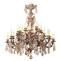 Period Louis Xv Gilt Bronze And Baccarat Crystal Chandelier