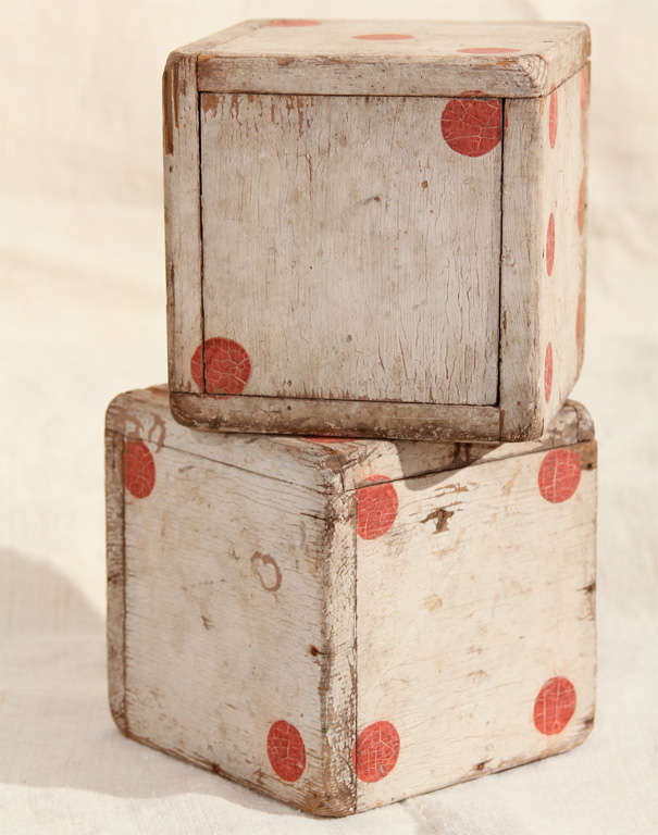 pair folk art dice