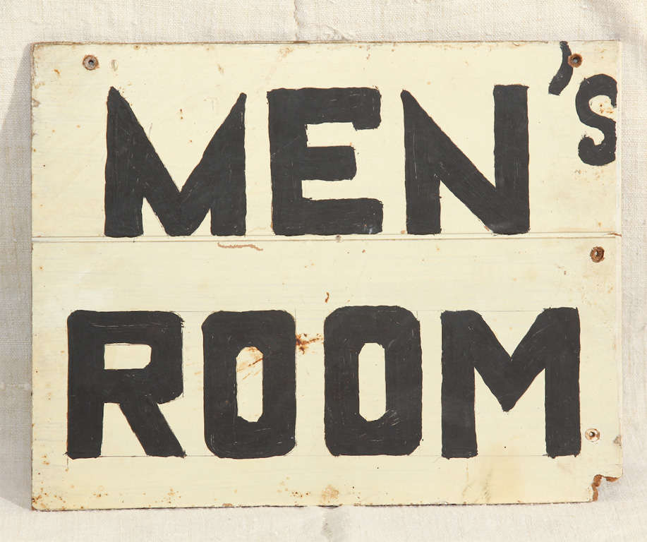 Men&rsquo;s Room Sign at 1stdibs
