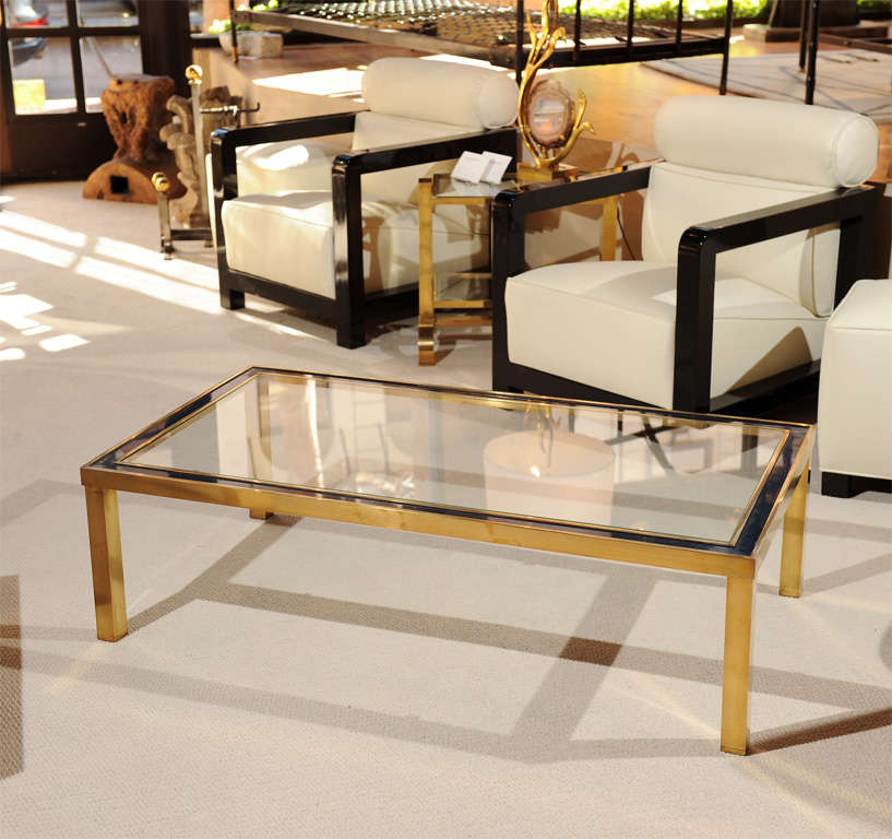Bronze and Glass Cocktail Table