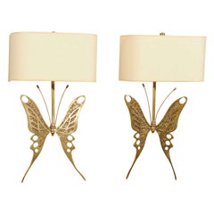 Unique Pair of Butterfly-Motif Sconces