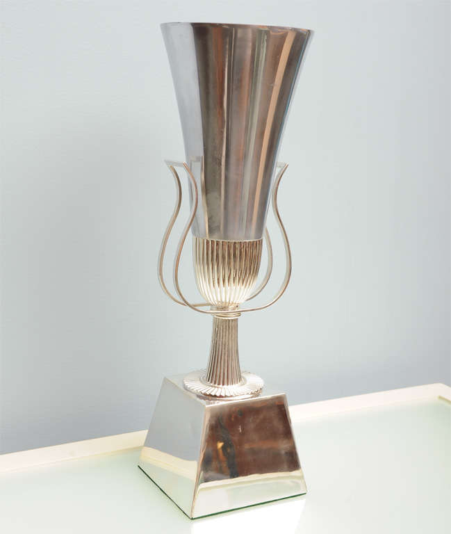 Neoclassical style Tommy Parzinger design up lamp; completely restored.

**Please contact us directly if you are interested in pricing / shipping information**