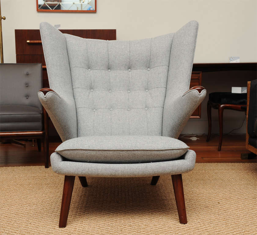 Danish Hans Wegner Papa Bear Chair and Ottoman