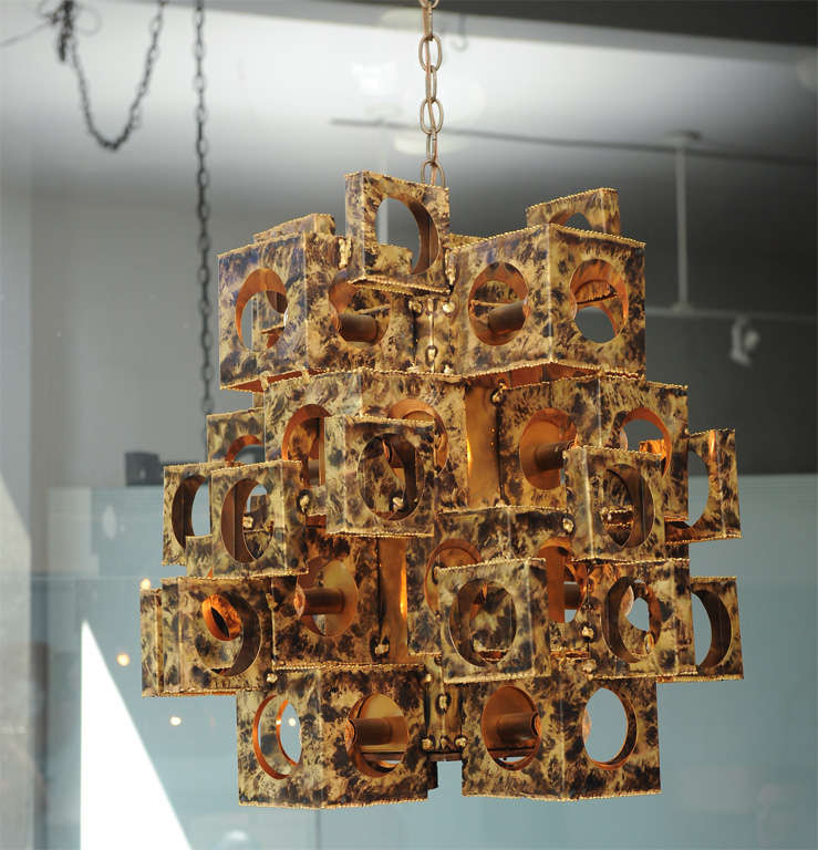 American Tom Greene Brutalist Chandelier