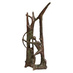 Mid Century Italian Bronze Sculpture of an Archer