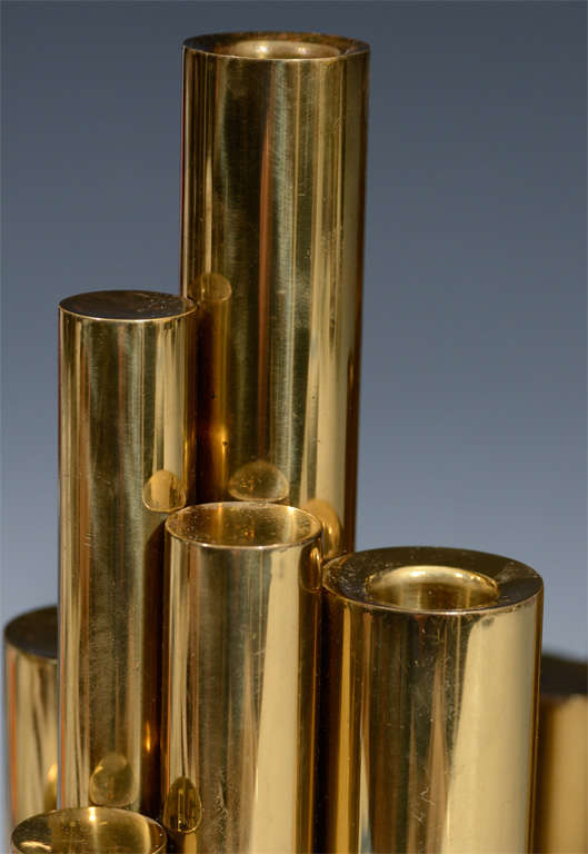 Pair of Mid Century Sculptural Brass Candle Holders by Gio Ponti 4