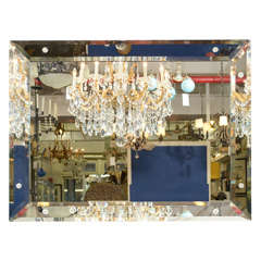Mid Century Hollywood Regency Mirror with Rosettes