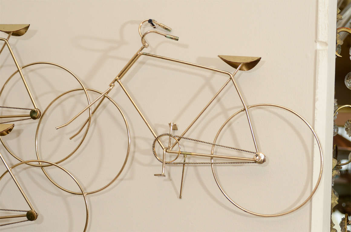 American Mid Century Brass Bicycle Sculpture by Curtis Jere
