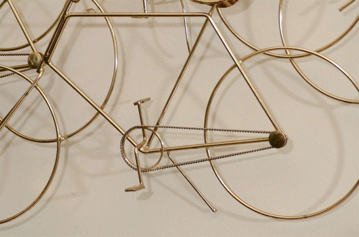 20th Century Mid Century Brass Bicycle Sculpture by Curtis Jere