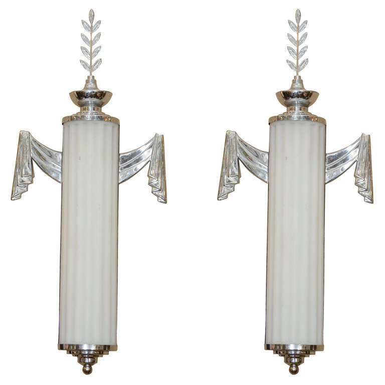 A Pair of Art Deco Sconces by Lurelle Guild for Chase Co.