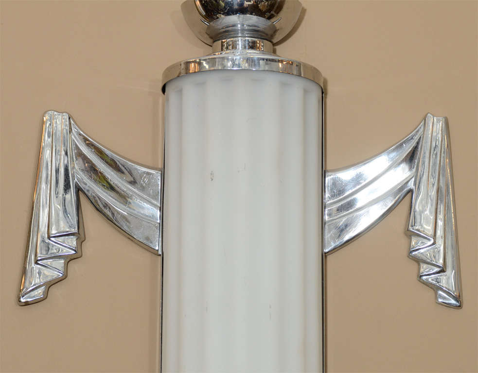 20th Century A Pair of Art Deco Sconces by Lurelle Guild for Chase Co.