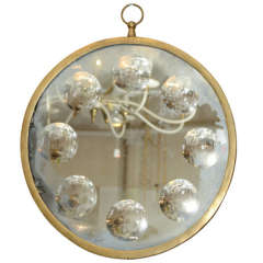 Mid Century Brass Frame Mirror by Fornasetti