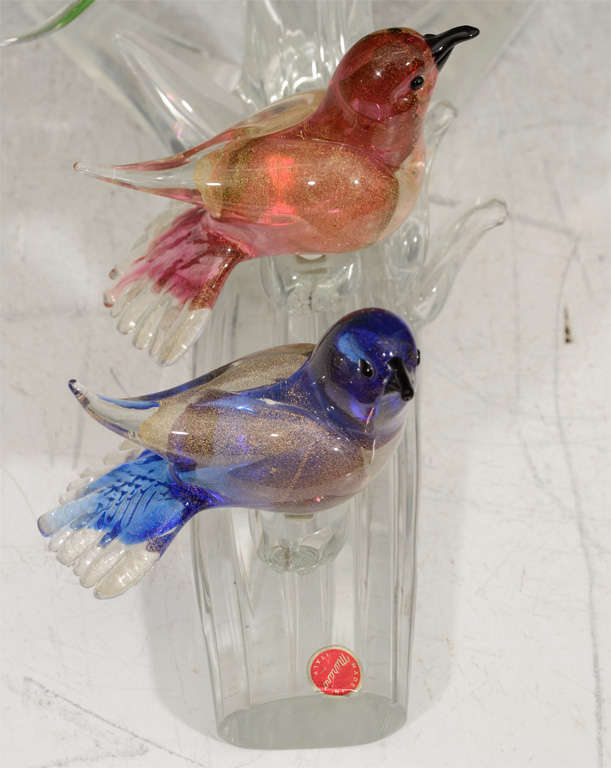 murano glass birds vintage