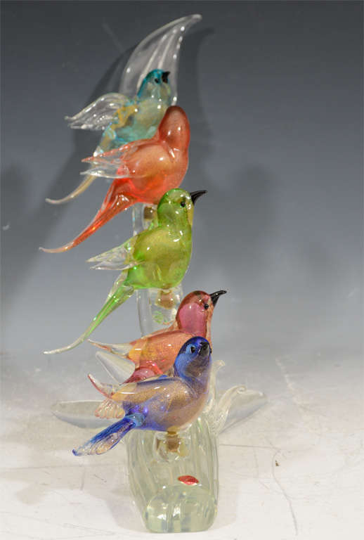murano glass bird sculptures