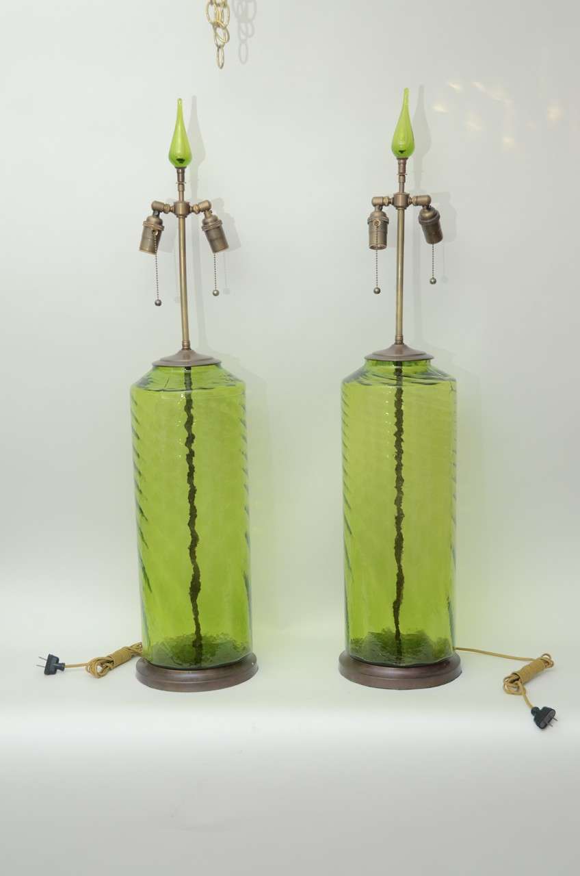 Beako Green Glass Lamps