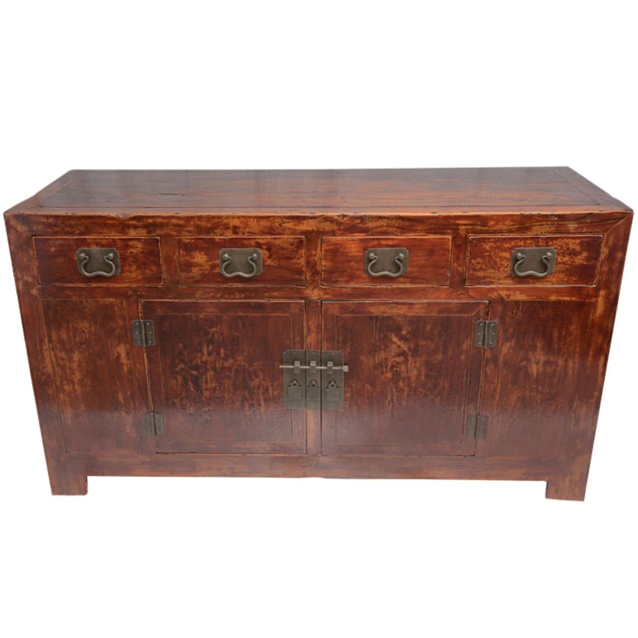 Early 19th Century Qing Dynasty Beijing Four-Drawer Southern Elm Buffet For Sale