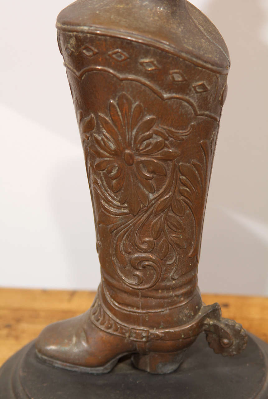 20th Century Stylized Western Boot Lamps
