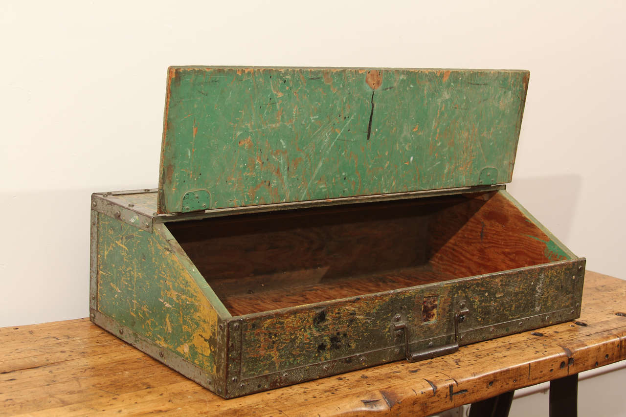 Painted Slant-Top Tool Tote