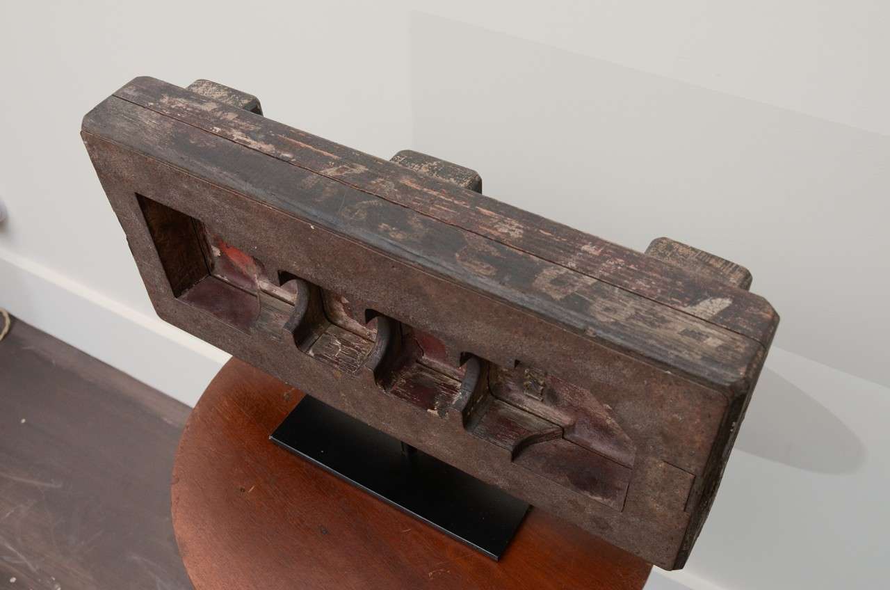 Wooden Industrial Mold on Contemporary Stand In Excellent Condition In New York City, NY