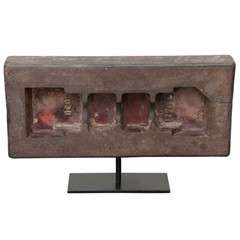 Wooden Industrial Mold on Contemporary Stand