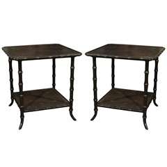 pair black side tables