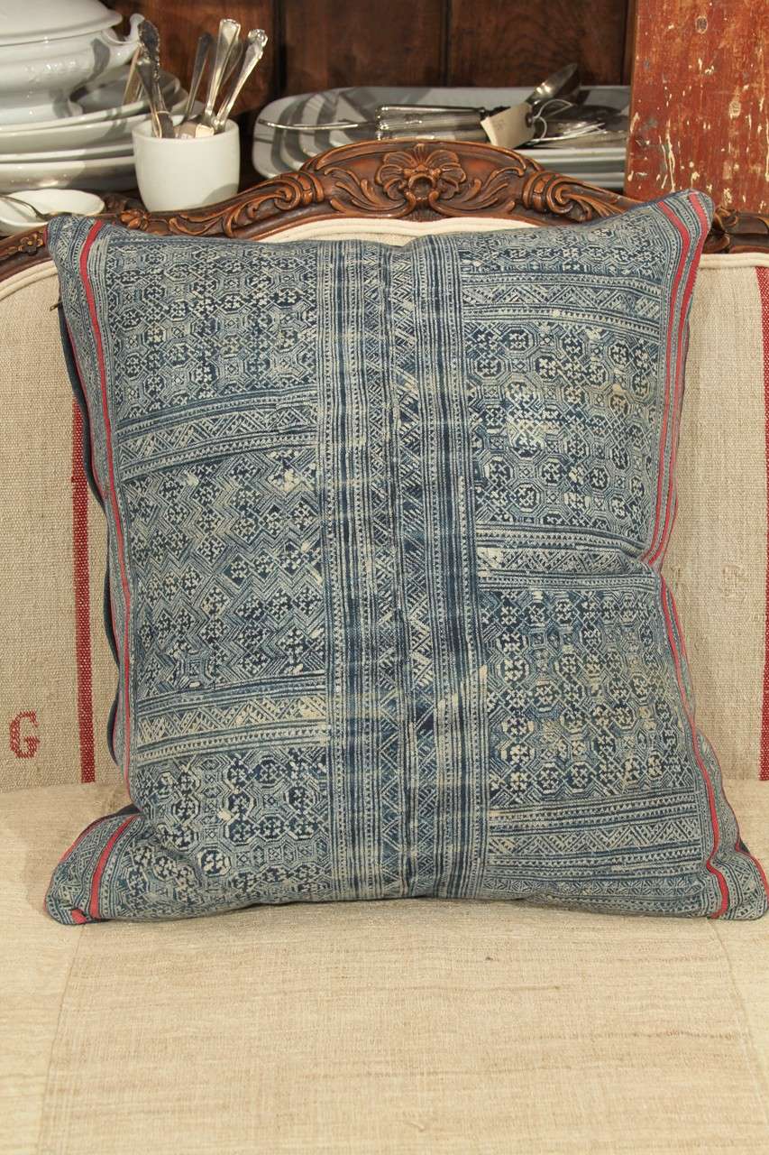 group of 3 vintage batik pillows 6