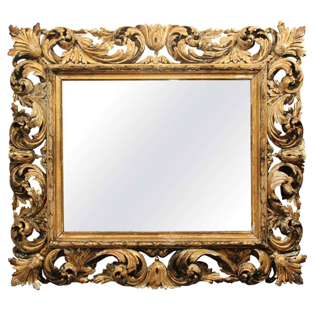 hand carved wood frame mirror