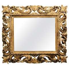 hand carved wood frame mirror