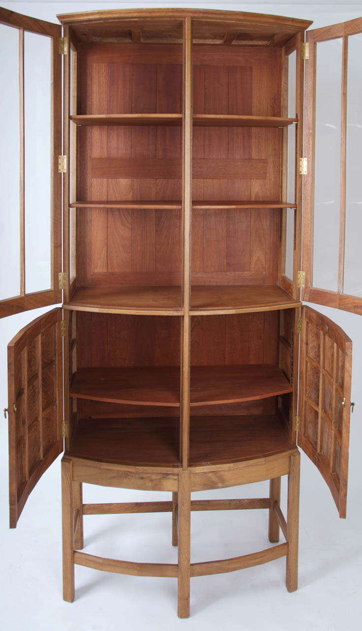 British Important Figured Walnut Cabinet by Hugh Birkett dated 1996 For Sale