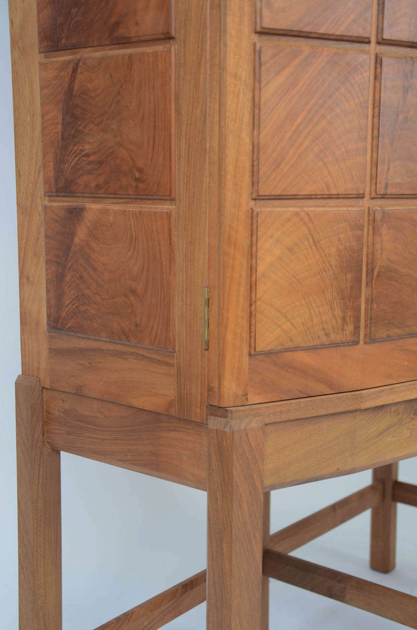 20th Century Important Figured Walnut Cabinet by Hugh Birkett dated 1996 For Sale