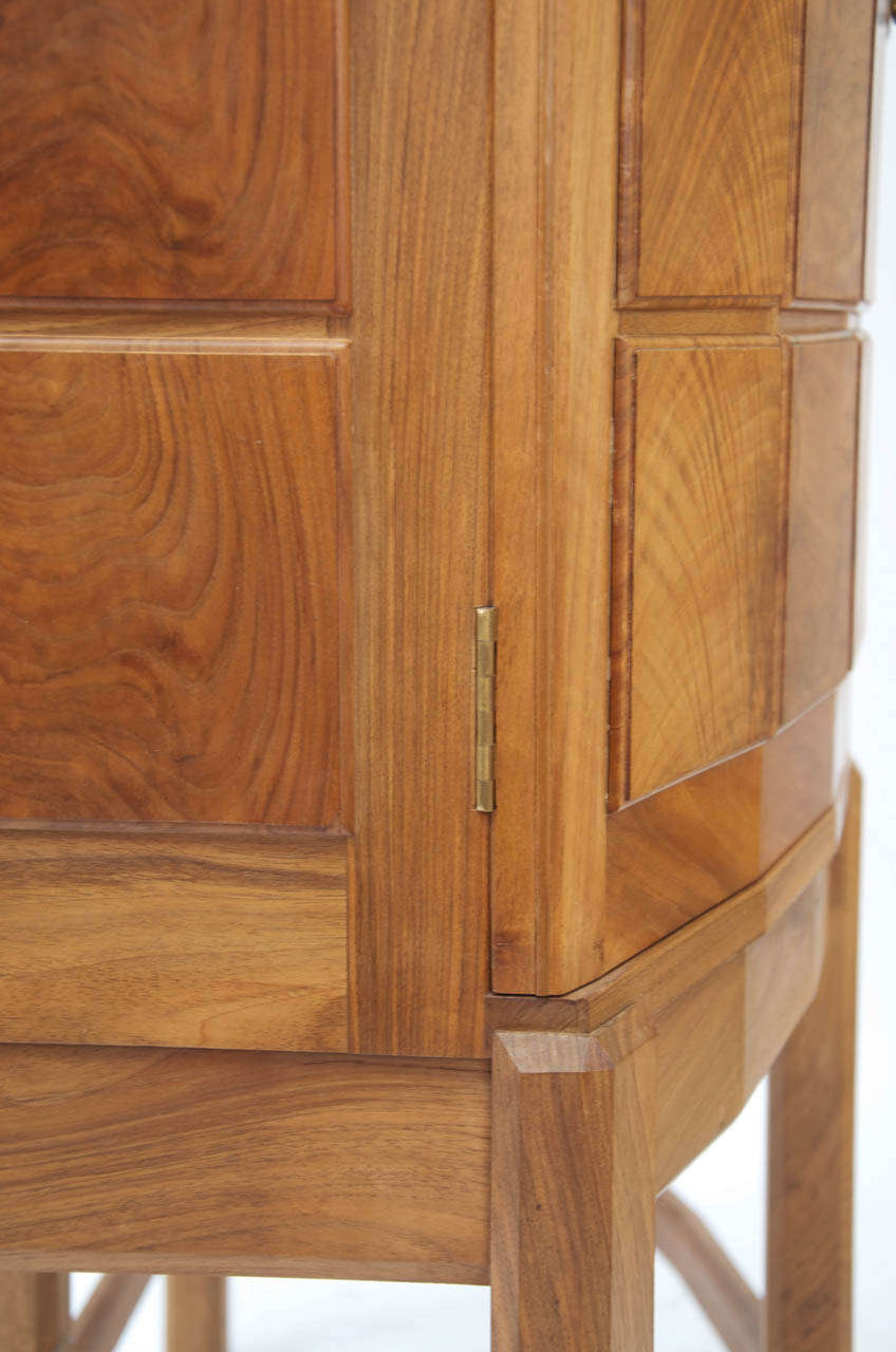 Important Figured Walnut Cabinet by Hugh Birkett dated 1996 For Sale 1