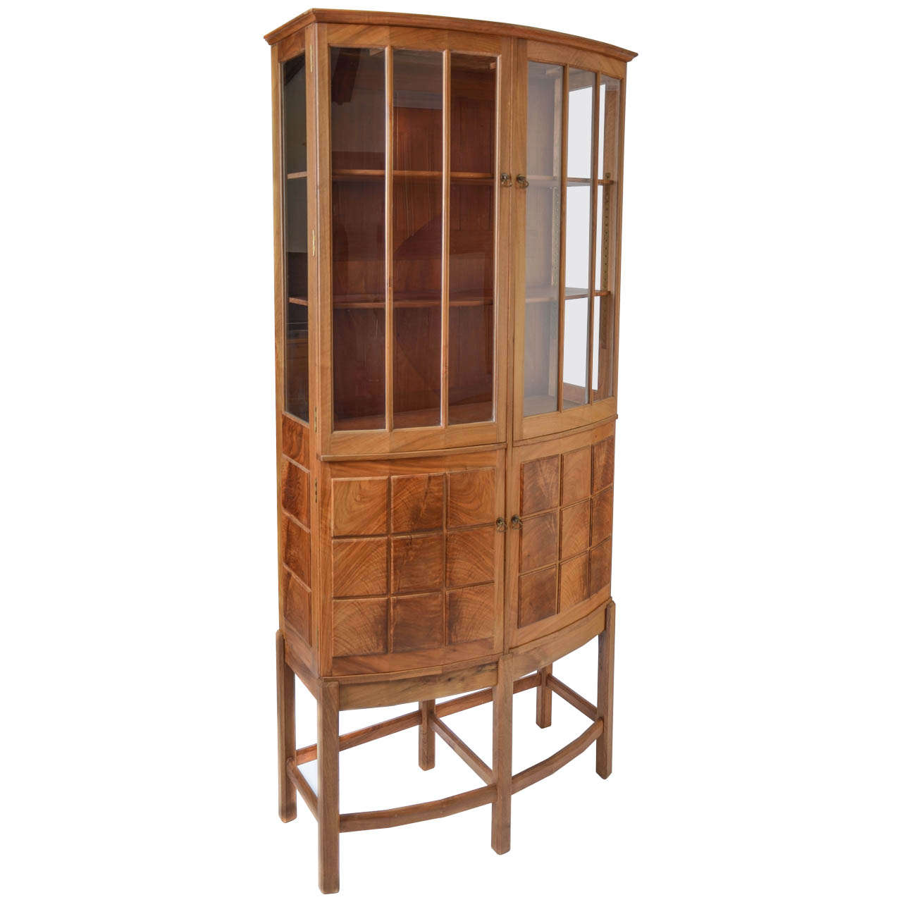 Important Figured Walnut Cabinet by Hugh Birkett dated 1996 For Sale