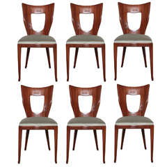 Rare Set of Six Triennale Dining Chairs by Osvaldo Borsani