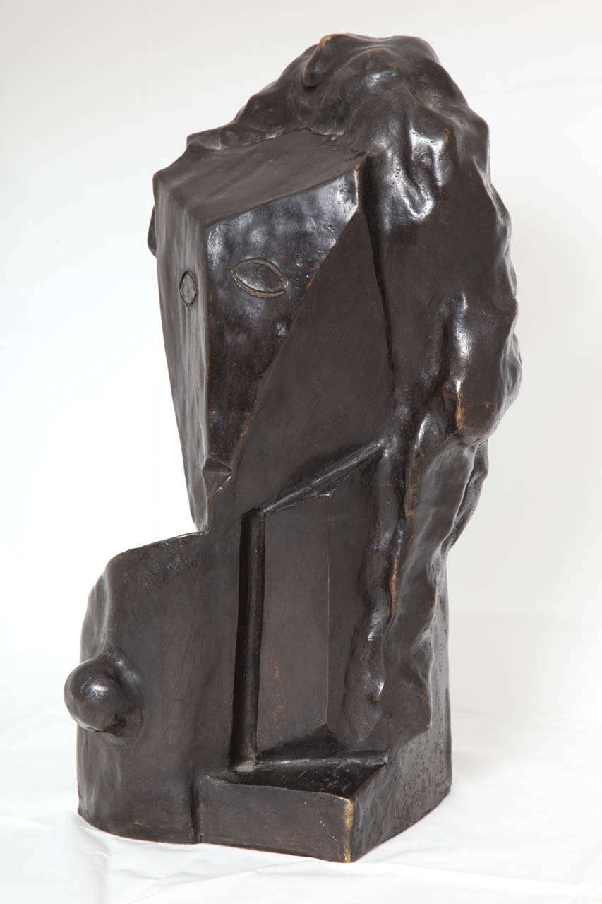 An Early Modernist Head by the Belgiun Artist Mark Macken (1913-1977), dated 1936. The piece is signed Mark Macken, 36.